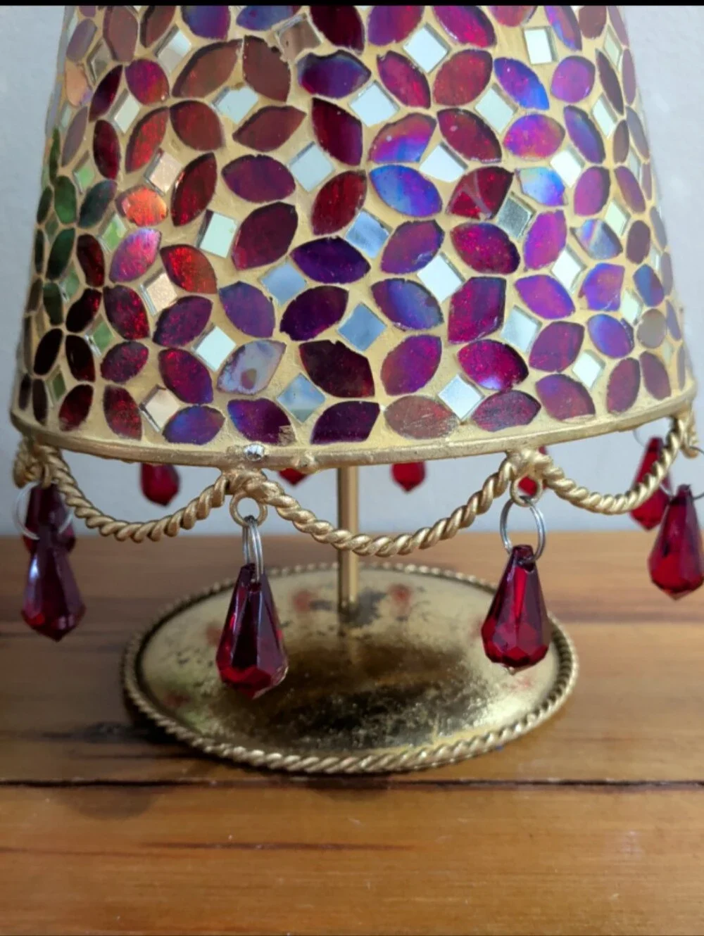 Pier 1 Imports Red Mosaic Glass Christmas Tree